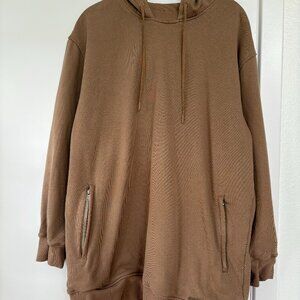 3.1 Phillip Lim Drawstring-Hood Sweatshirt Dress in‎ Tan, Size Medium